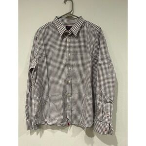 UNTUCKit Mens X Large Gingham Check Long Sleeve Button Down Shirt Cotton